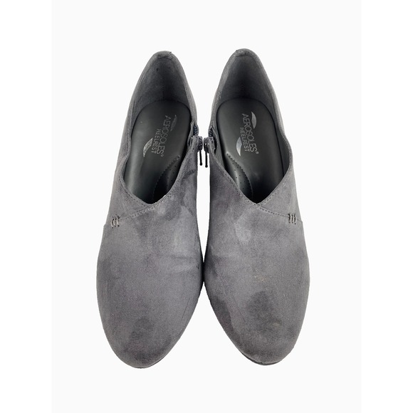 Aerosoles Heelrest Ankle Boots Women's 9 Booties Heeled Shoes Zip Gray Fabric - Picture 9 of 9